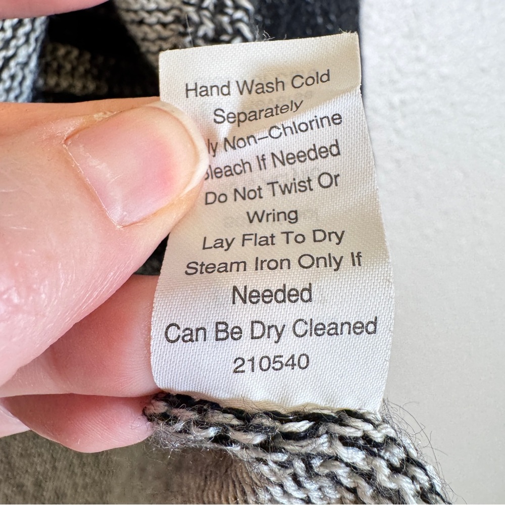 Cabi Black Grey Wool Blend Patchwork Cardigan Swe… - image 6